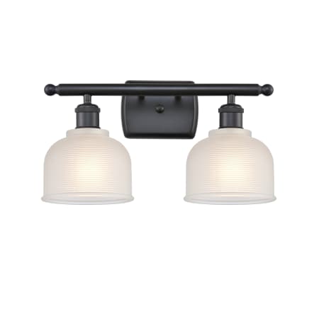 A large image of the Innovations Lighting 516-2W Dayton Matte Black / White