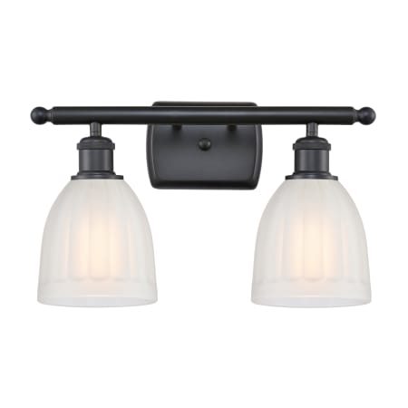 A large image of the Innovations Lighting 516-2W Brookfield Matte Black / White
