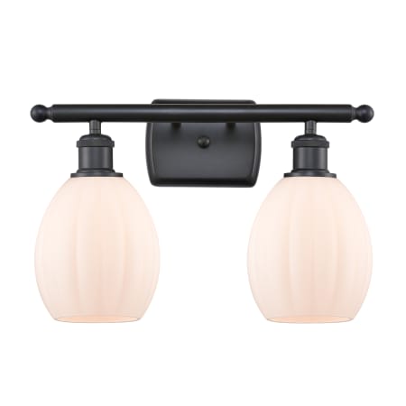A large image of the Innovations Lighting 516-2W Eaton Matte Black / Matte White