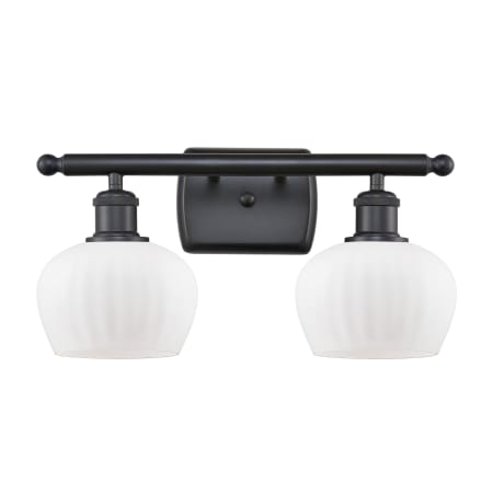 A large image of the Innovations Lighting 516-2W Fenton Matte Black / Matte White