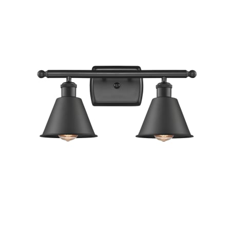 A large image of the Innovations Lighting 516-2W Smithfield Matte Black / Metal