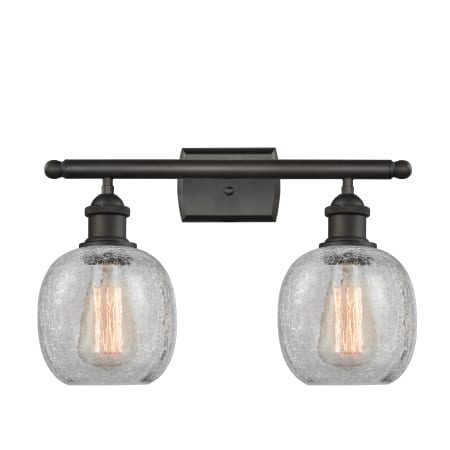 A large image of the Innovations Lighting 516-2W Belfast Oiled Rubbed Bronze / Clear Crackle