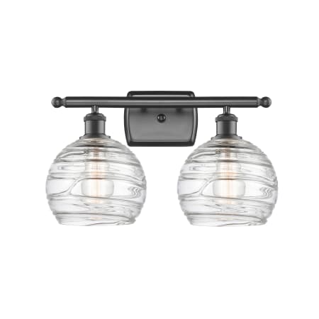 A large image of the Innovations Lighting 516-2W Deco Swirl Oil Rubbed Bronze / Clear