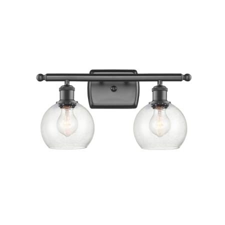 A large image of the Innovations Lighting 516-2W-9-16 Athens Vanity Oil Rubbed Bronze / Seedy