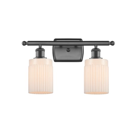 A large image of the Innovations Lighting 516-2W Hadley Oil Rubbed Bronze / Matte White