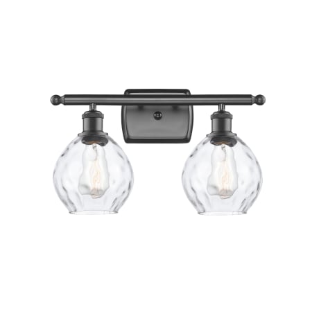 A large image of the Innovations Lighting 516-2W Small Waverly Oil Rubbed Bronze / Clear