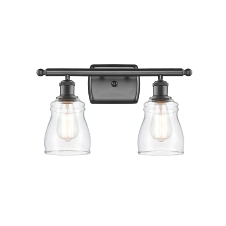 A large image of the Innovations Lighting 516-2W Ellery Oil Rubbed Bronze / Clear