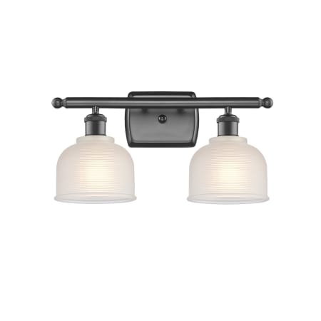 A large image of the Innovations Lighting 516-2W Dayton Oil Rubbed Bronze / White