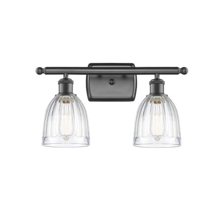 A large image of the Innovations Lighting 516-2W Brookfield Oil Rubbed Bronze / Clear