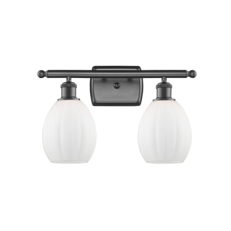 A large image of the Innovations Lighting 516-2W Eaton Oil Rubbed Bronze / Matte White