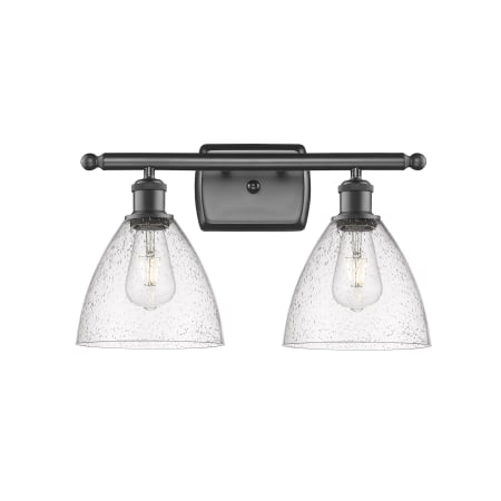 A large image of the Innovations Lighting 516-2W-11-18 Bristol Vanity Oil Rubbed Bronze / Seedy