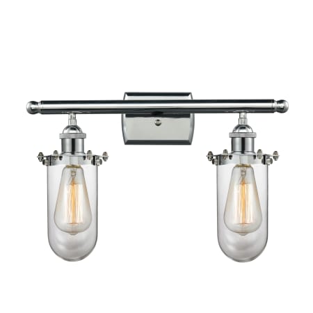 A large image of the Innovations Lighting 516-2W Kingsbury Polished Chrome / Clear