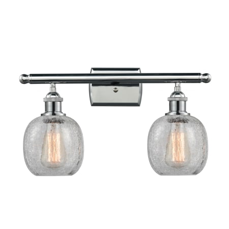 A large image of the Innovations Lighting 516-2W Belfast Polished Chrome / Clear Crackle