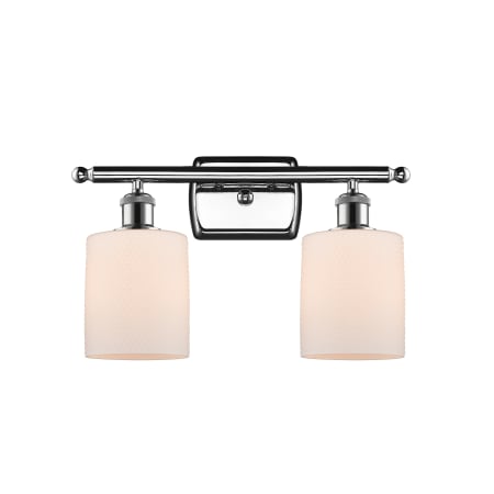 A large image of the Innovations Lighting 516-2W Cobbleskill Polished Chrome / Matte White
