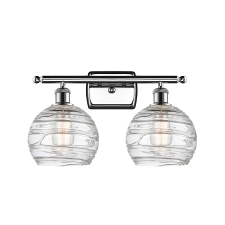 A large image of the Innovations Lighting 516-2W Deco Swirl Polished Chrome / Clear