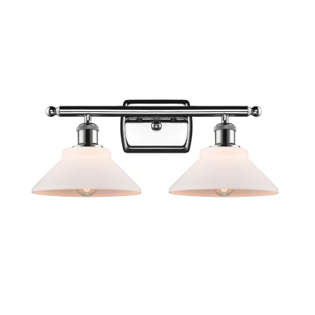 A large image of the Innovations Lighting 516-2W Orwell Polished Chrome / Matte White