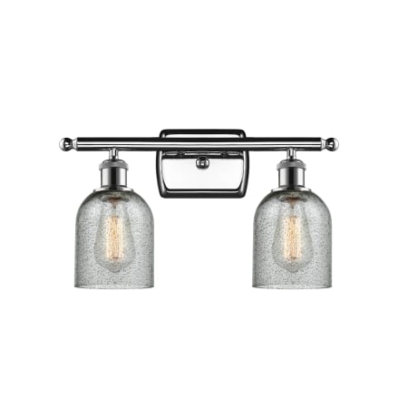 A large image of the Innovations Lighting 516-2W Caledonia Polished Chrome / Charcoal