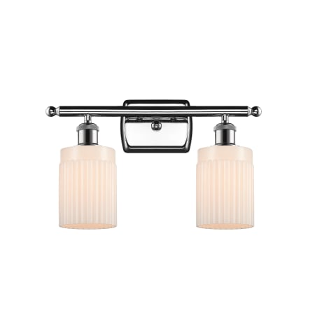 A large image of the Innovations Lighting 516-2W Hadley Polished Chrome / Matte White