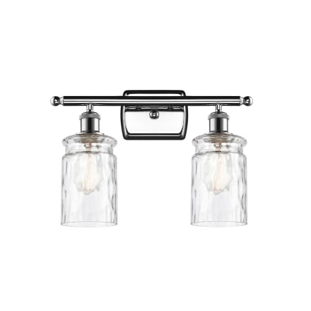 A large image of the Innovations Lighting 516-2W Candor Polished Chrome / Clear Waterglass