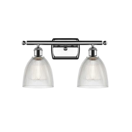 A large image of the Innovations Lighting 516-2W Castile Polished Chrome / Clear