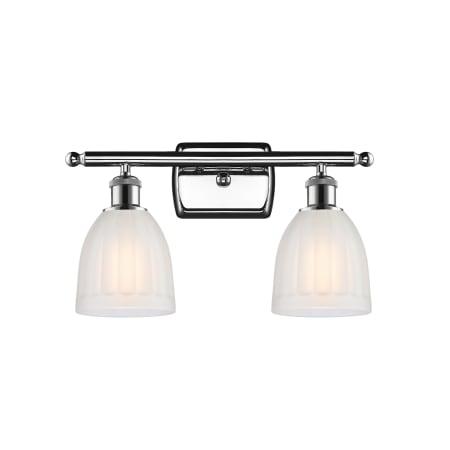 A large image of the Innovations Lighting 516-2W Brookfield Polished Chrome / White