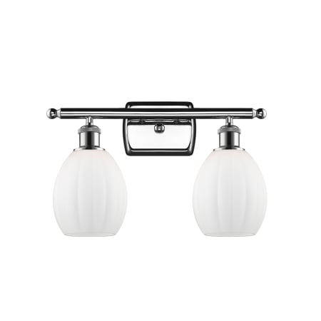 A large image of the Innovations Lighting 516-2W Eaton Polished Chrome / Matte White