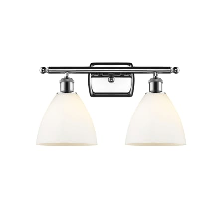 A large image of the Innovations Lighting 516-2W-11-18 Bristol Vanity Polished Chrome / Matte White