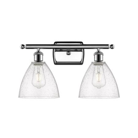 A large image of the Innovations Lighting 516-2W-11-18 Bristol Vanity Polished Chrome / Seedy