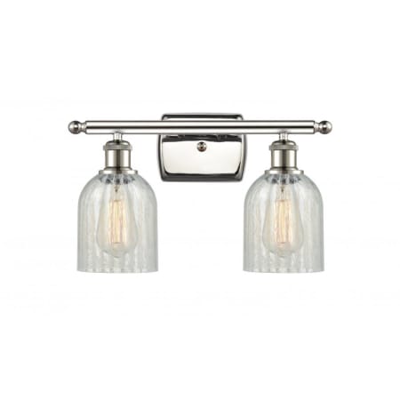 A large image of the Innovations Lighting 516-2W Caledonia Polished Nickel / Mouchette