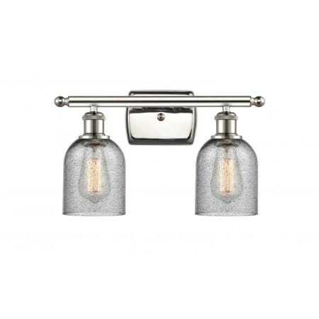 A large image of the Innovations Lighting 516-2W Caledonia Polished Nickel / Charcoal