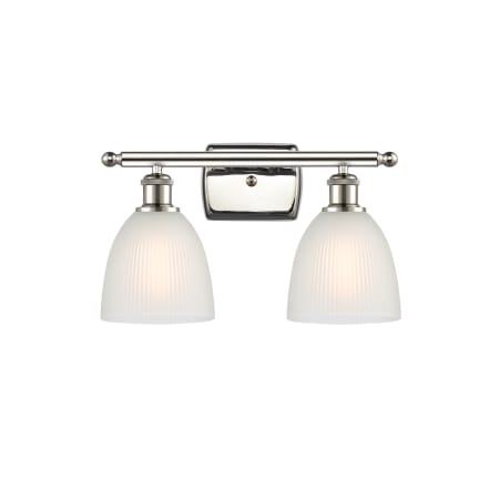 A large image of the Innovations Lighting 516-2W Castile Polished Nickel / White