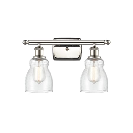 A large image of the Innovations Lighting 516-2W Ellery Polished Nickel / Seedy