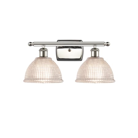 A large image of the Innovations Lighting 516-2W Arietta Polished Nickel / Clear