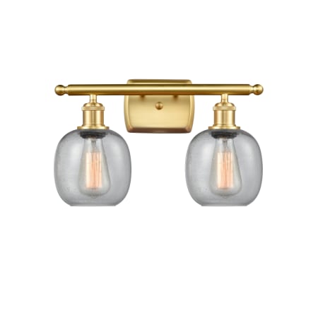 A large image of the Innovations Lighting 516-2W-11-16 Belfast Vanity Seedy / Satin Gold