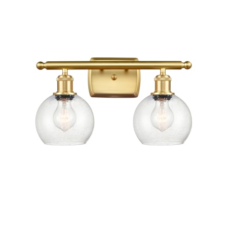 A large image of the Innovations Lighting 516-2W-10-16 Athens Vanity Satin Gold / Seedy