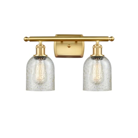 A large image of the Innovations Lighting 516-2W-12-16 Caledonia Vanity Mica / Satin Gold