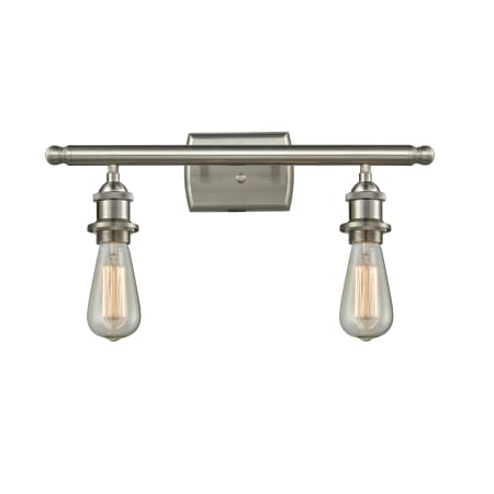 A large image of the Innovations Lighting 516-2W Bare Bulb Brushed Satin Nickel
