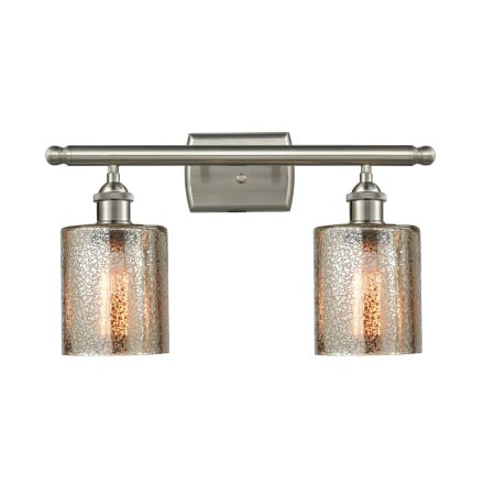 A large image of the Innovations Lighting 516-2W Cobleskill Brushed Satin Nickel / Mercury