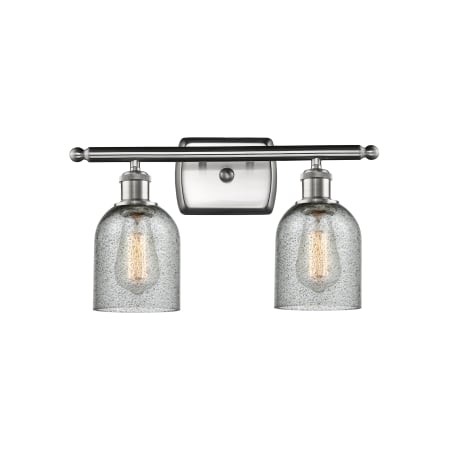 A large image of the Innovations Lighting 516-2W Caledonia Brushed Satin Nickel / Charcoal