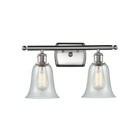 A large image of the Innovations Lighting 516-2W Hanover Brushed Satin Nickel / Fishnet