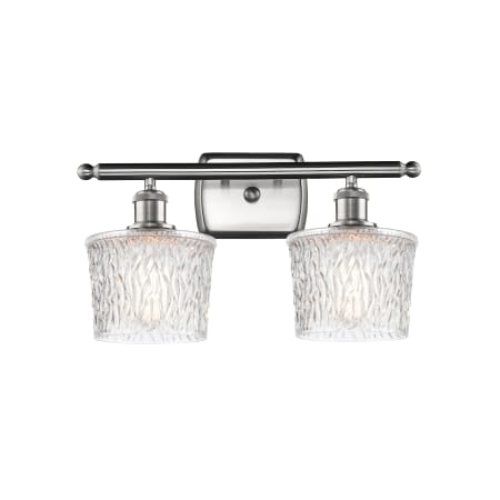 A large image of the Innovations Lighting 516-2W Niagra Brushed Satin Nickel / Clear