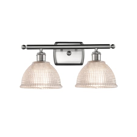 A large image of the Innovations Lighting 516-2W Arietta Brushed Satin Nickel / Clear