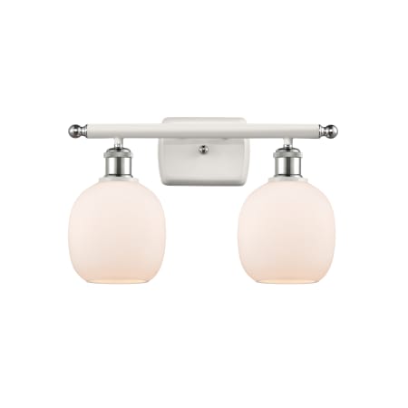 A large image of the Innovations Lighting 516-2W Belfast White and Polished Chrome / Matte White