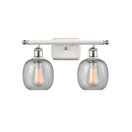 A large image of the Innovations Lighting 516-2W Belfast White and Polished Chrome / Seedy