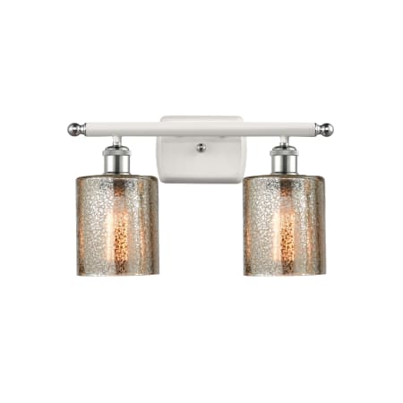 A large image of the Innovations Lighting 516-2W Cobbleskill White and Polished Chrome / Mercury