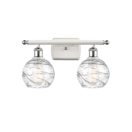 A large image of the Innovations Lighting 516-2W Small Deco Swirl White and Polished Chrome / Clear