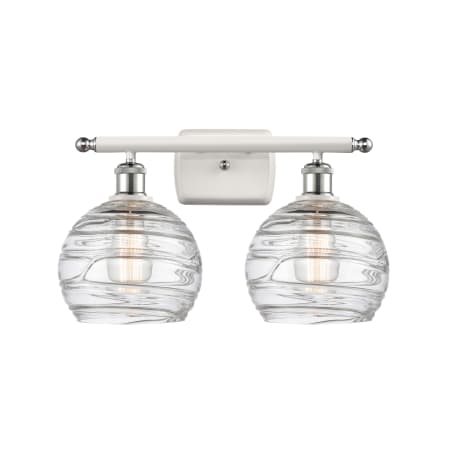 A large image of the Innovations Lighting 516-2W Deco Swirl White and Polished Chrome / Clear