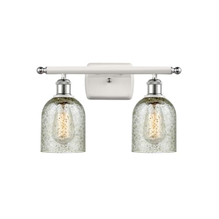 A large image of the Innovations Lighting 516-2W Caledonia White and Polished Chrome / Mica