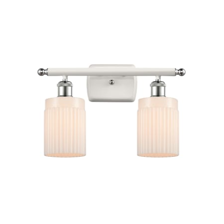 A large image of the Innovations Lighting 516-2W Hadley White and Polished Chrome / Matte White