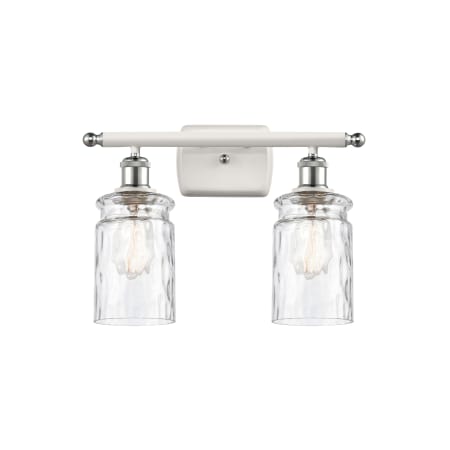 A large image of the Innovations Lighting 516-2W Candor White and Polished Chrome / Clear Waterglass